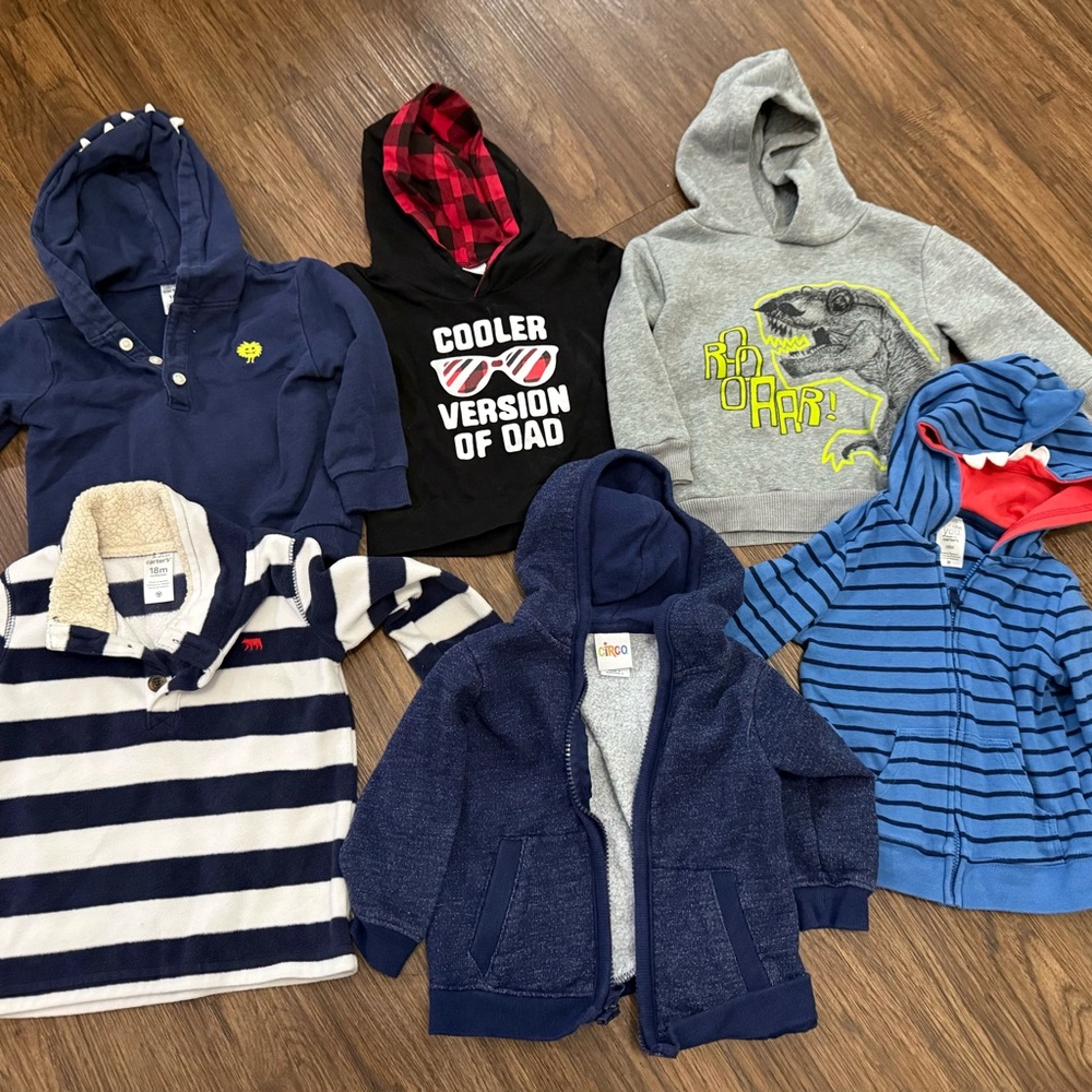 Boys 18 months hoodie & zip up bundle